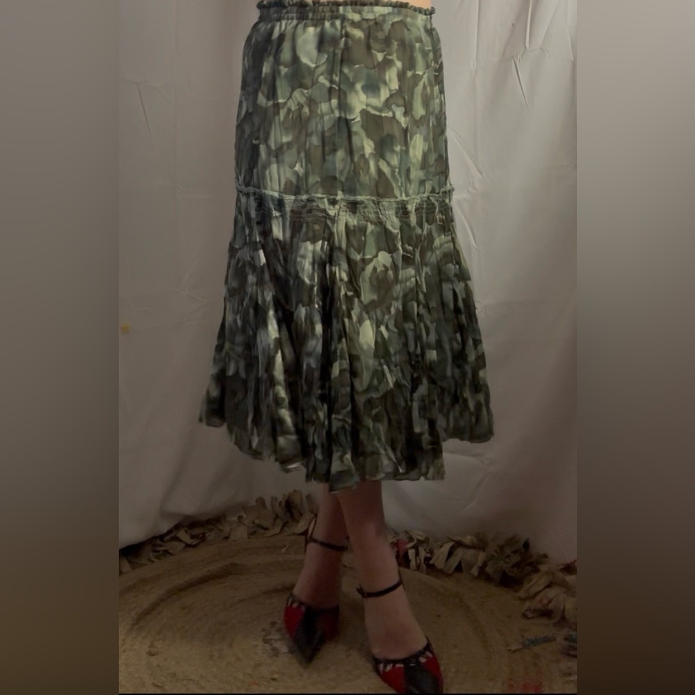 Watercolor Camouflage Tiered Frilly Fairy Grunge Skirt Size M - Picture 4 of 14